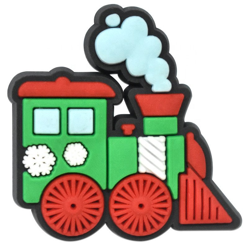 Wholesale cartoon Cute car Accessories pvc Decoration train rubber vehicle Thomas train clog charms For & Shoe Charms