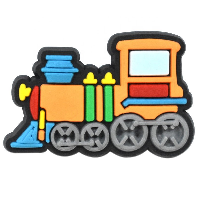 Wholesale cartoon Cute car Accessories pvc Decoration train rubber vehicle Thomas train clog charms For & Shoe Charms