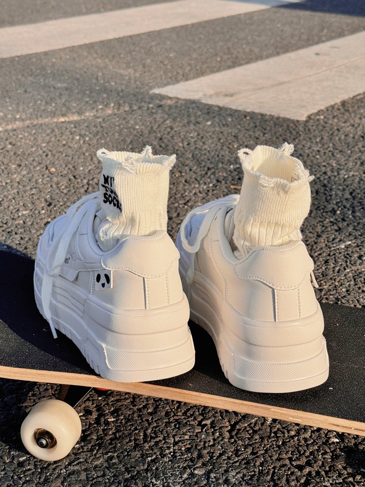 Shen Linson's thick bottom, white shoe girl, 2024 new sports and leisure shoes