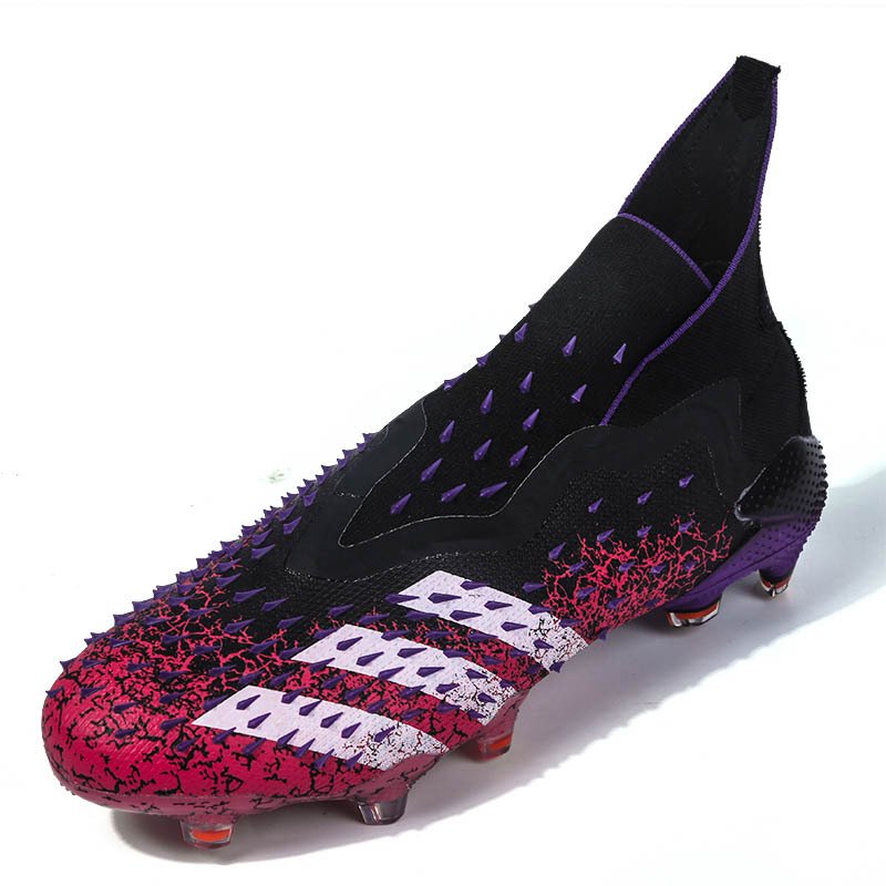 2024 new Football shoes Men's adult non-slip broken nails fly knit upper long spike football shoes for women