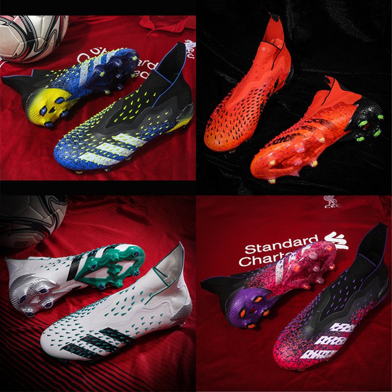 2024 new Football shoes Men's adult non-slip broken nails fly knit upper long spike football shoes for women