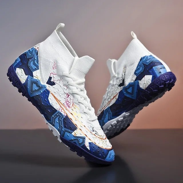 New Professional Anti-Slip Men Soccer Shoes AG/TF High-Top Football Boots Kids Training Ankle Cleats Soccer Sneakers Size 33-46