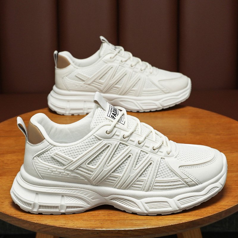 Autumn Air Male Shoes 2024 new Autumn White Shoes Net Recreational White Daddy Shoes Thick Bottom Shoes
