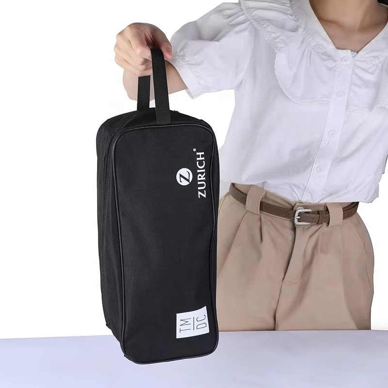 Factory Custom PU Polyester Water Resistant Zipper Pouch Sport Portable Shoes Dust Bags Mens Soccer Shoe Bag Football Shoes Bags