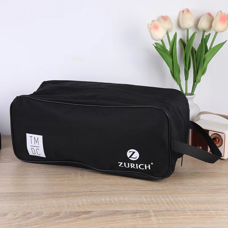 Factory Custom PU Polyester Water Resistant Zipper Pouch Sport Portable Shoes Dust Bags Mens Soccer Shoe Bag Football Shoes Bags