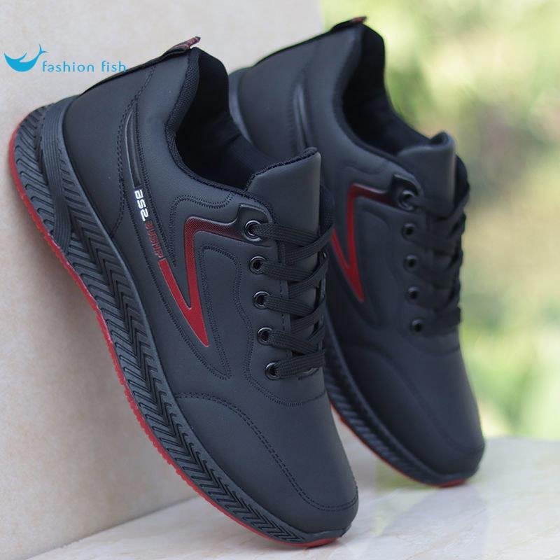 Men's shoes, waterproof, skating shoes, new recreational shoes for autumn and winter, black-skin-skin-skin-skin