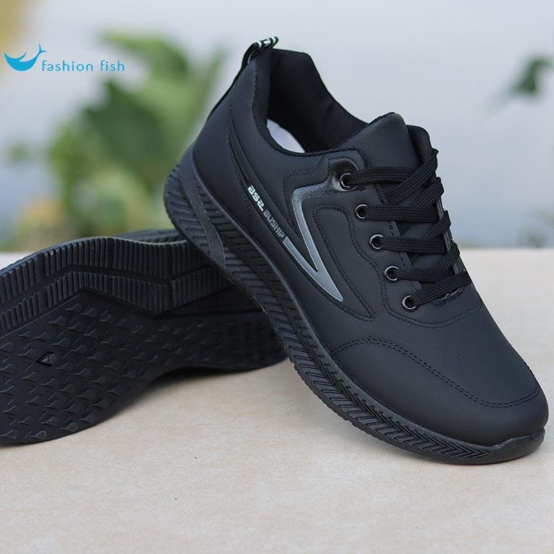 Men's shoes, waterproof, skating shoes, new recreational shoes for autumn and winter, black-skin-skin-skin-skin