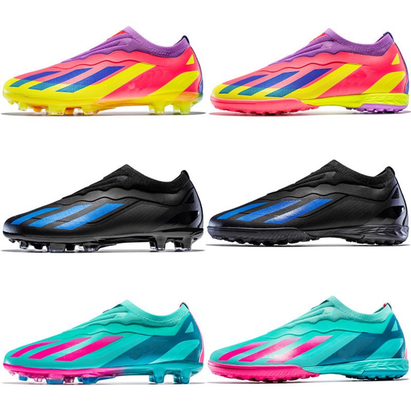 Fast delivery 34-44 size colorful soccer shoes professional customized size men football shoes for training