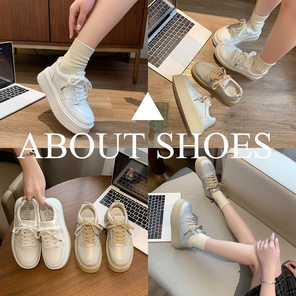 A white-shoe girl with 2024 new hot spring and fall chums, and a little guy with pine cakes and shoes up and up