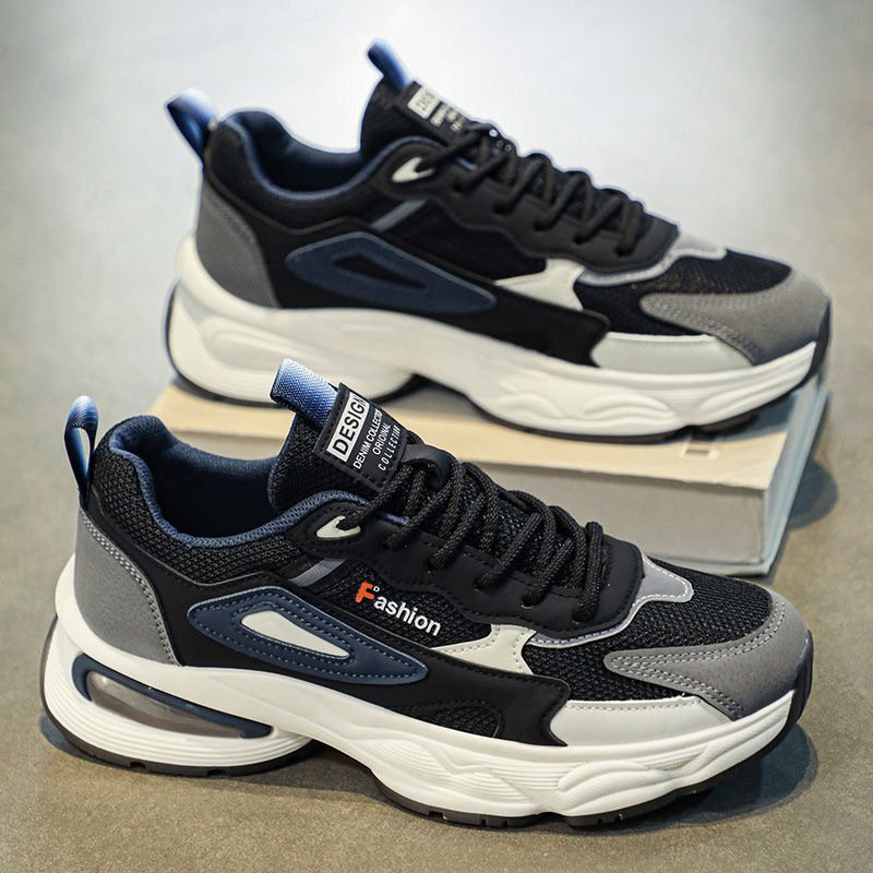 Fashion design autumn and winter new men's casual sports shoes soft sole increase sports skateboard shoes lace-up walking shoes