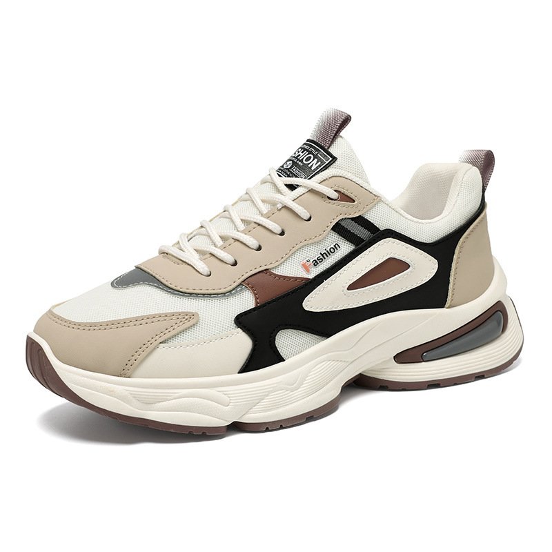 Fashion design autumn and winter new men's casual sports shoes soft sole increase sports skateboard shoes lace-up walking shoes