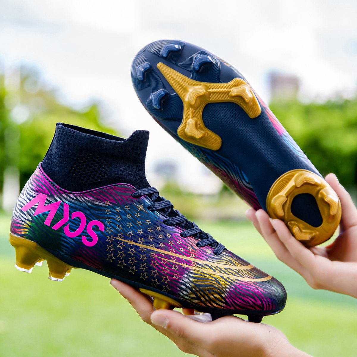 High quality factory customized hot selling long nail broken nail anti slip football shoes customized football shoes popular