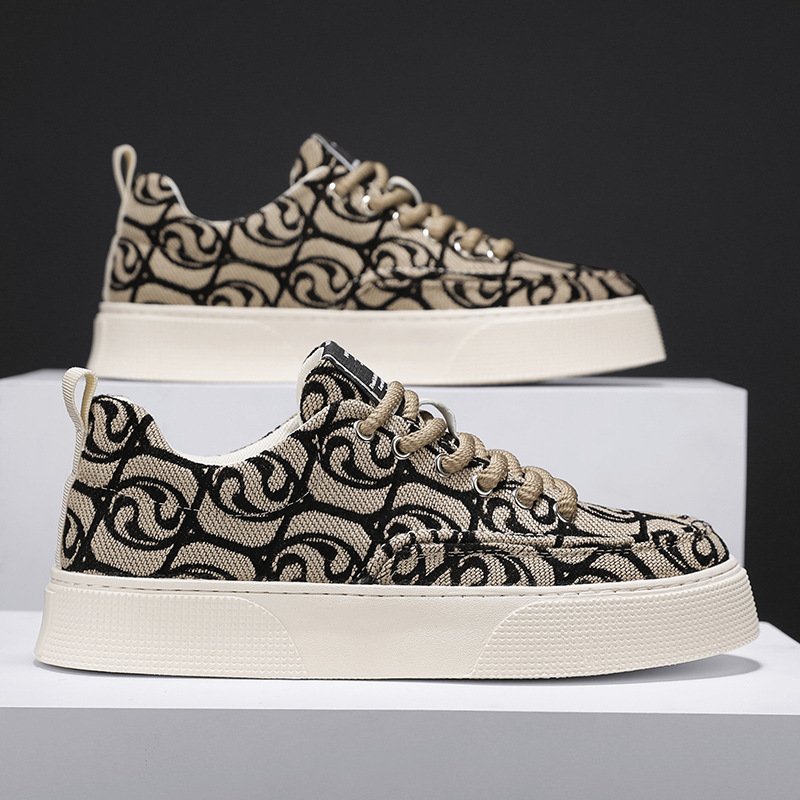 Men's Casual Sports Shoes for Fall New Fashion Design with Lace-Up Skateboard Features Flat Soft Soled Safety Work Shoes Running