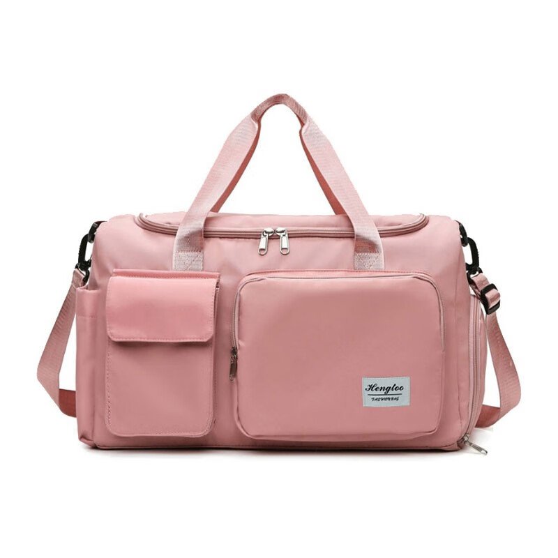 A travel bag for a girl carrying a short-distance swim and gym bag for a boy's bag