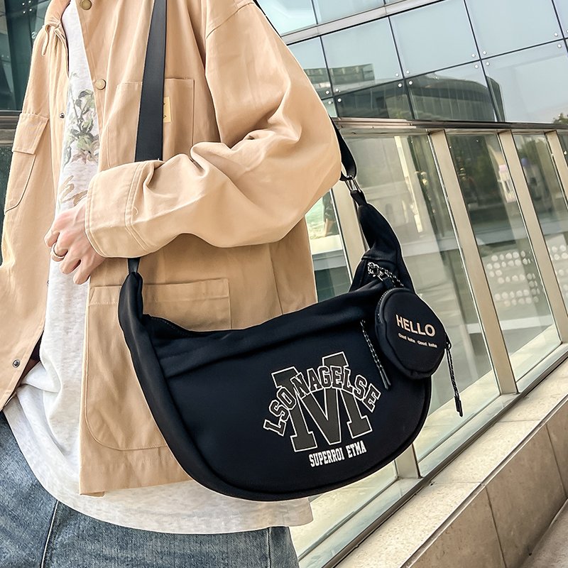 NY & Y3 TIED CHEST BAG, FEMALE SPORTS BAG, ONE-SHOULDER HANDBAG, PURE-COLOURED, SLASH-CROSSING MALE