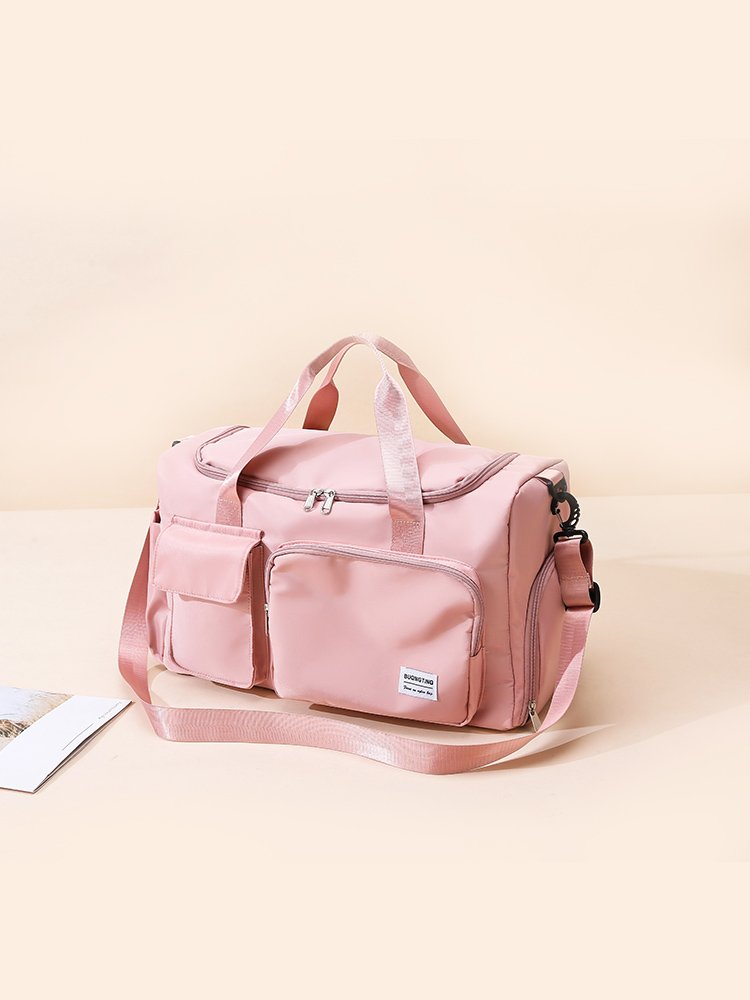 A man-size travel package for a woman who travels on a business trip to collect a bag of handbags for sports and fitness