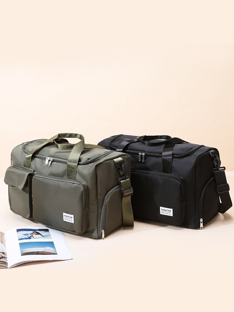 A man-size travel package for a woman who travels on a business trip to collect a bag of handbags for sports and fitness
