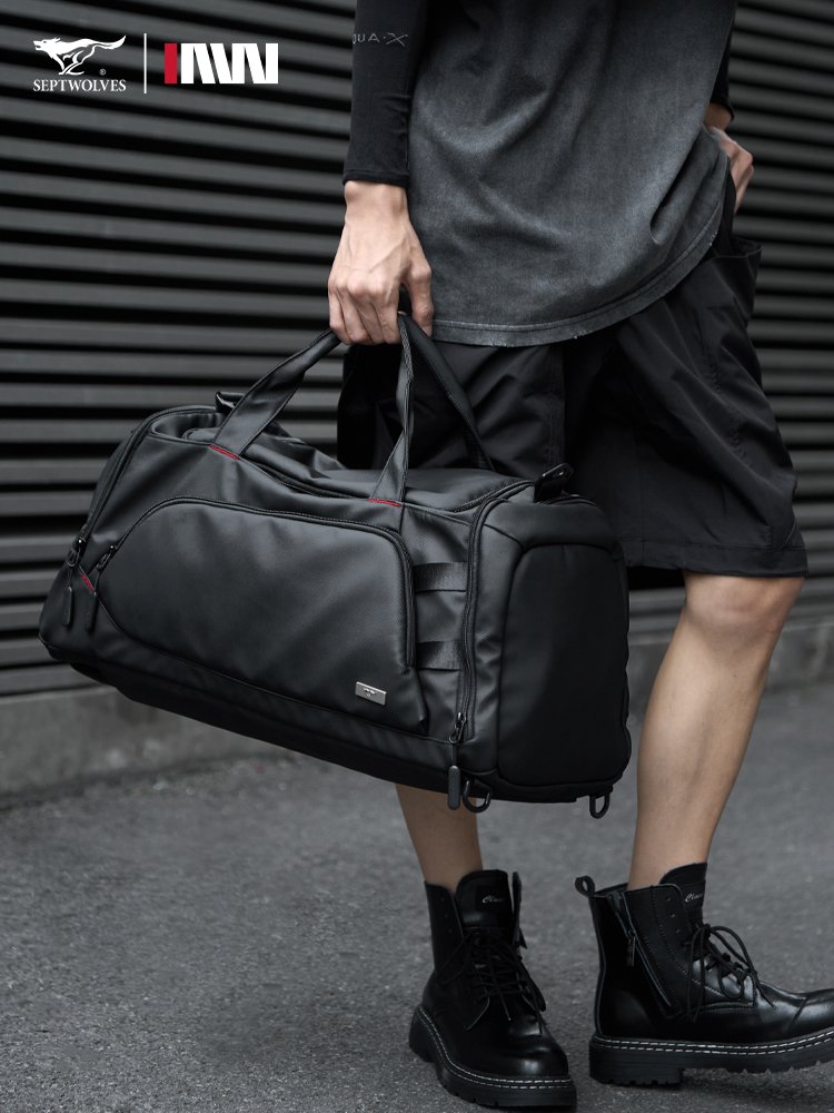 Seven wolf men's gym packs dry and wet to separate outdoor backpacks, high-capacity swimming packs