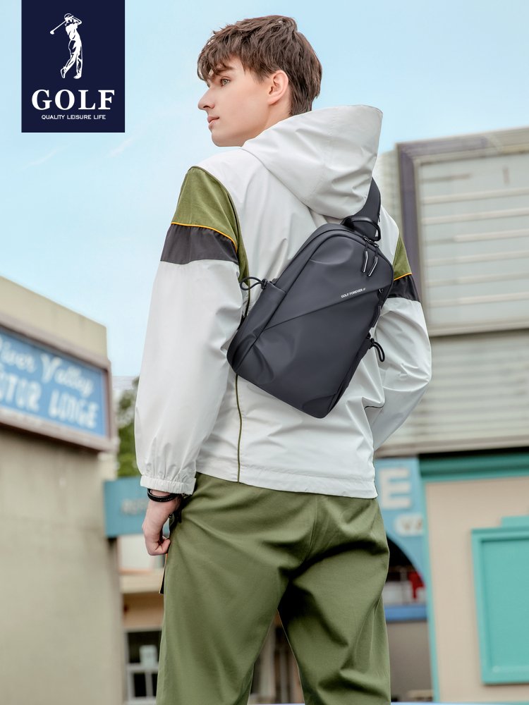GOLF CHEST BAG MALE, 2024 NEW SLANT-FASHION TWIRL BAG, ONE-SHOULDER BAG, SMALL BACK PACK, LARGE CAPACITY