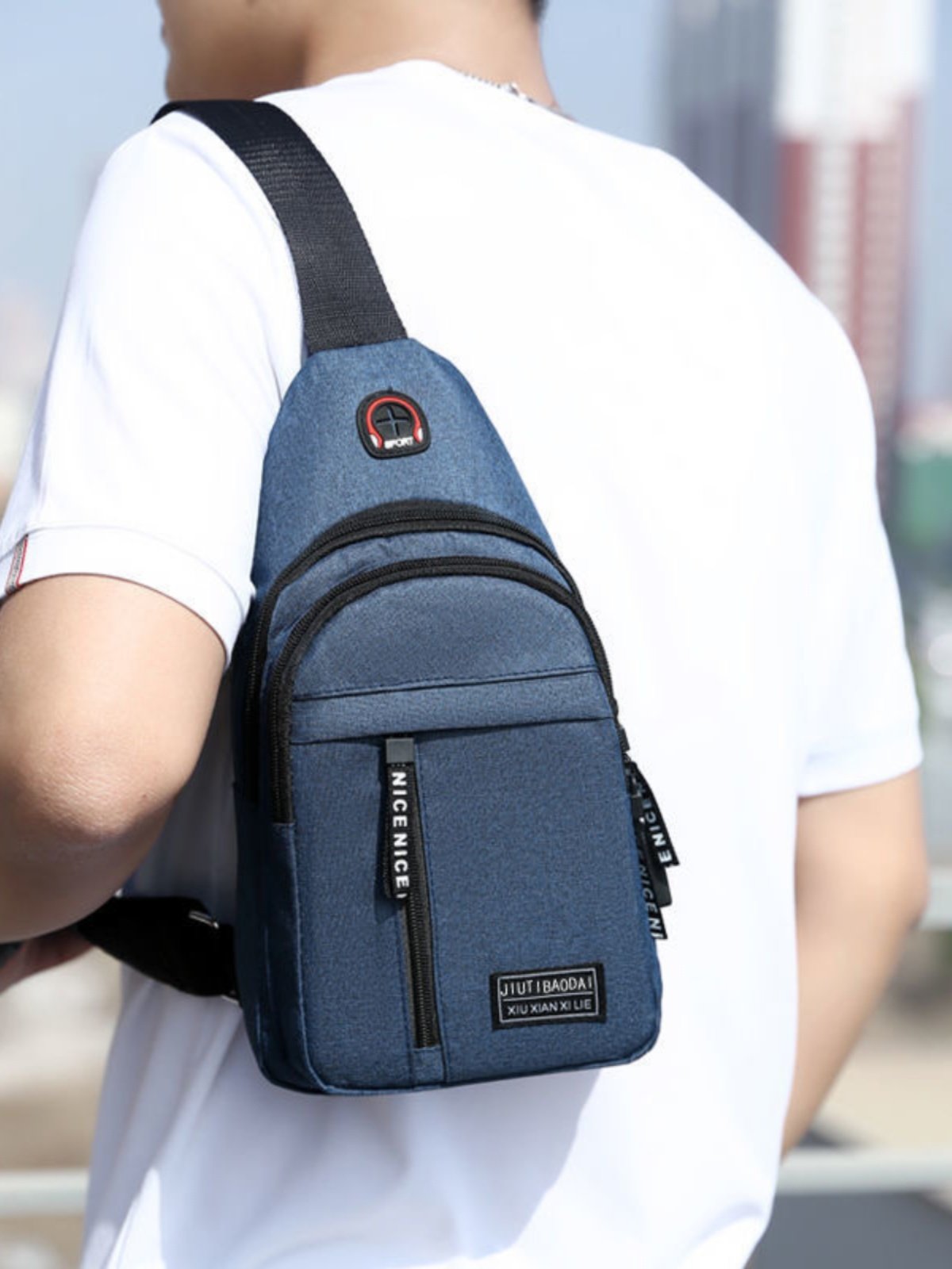 Chestbag male backpack 2024 new nylon nylon nymph nymphomous nymphatic nymphatic nymphatic nymphatic nymphatic nympic hympics hysteria