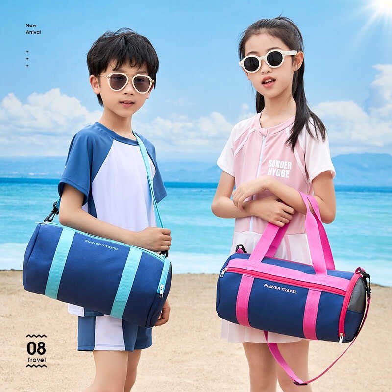 New swimming packs, dry and wet, and waterproof women's bags, sandals, bathing suits for boys and girls