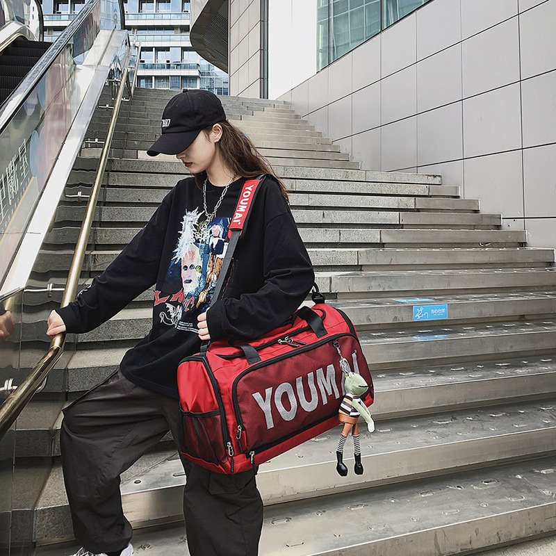Travel bag, large-capacity gym bag, sports bag, girls' training kit, multi-purpose handbag bag bag