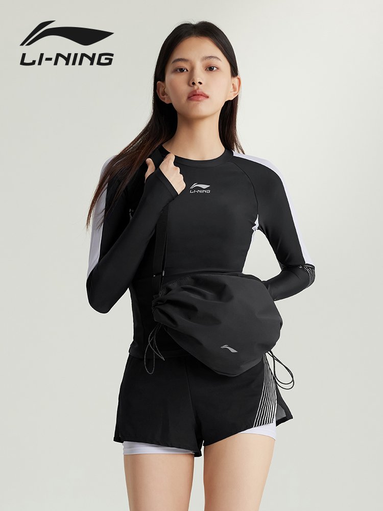 Li Ning rides a slant bag for men and women, multi-purpose recreational backpacks, large-capacity one-shoulder trip