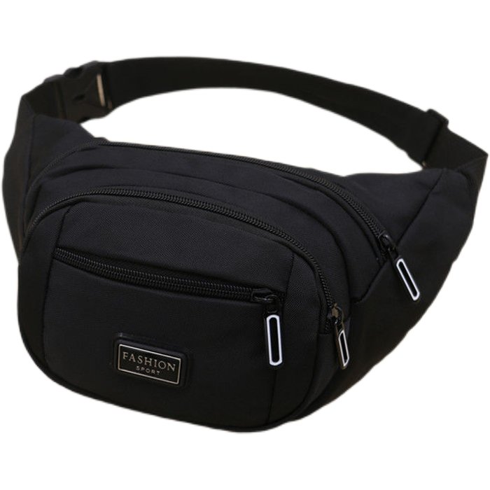 A man and woman with a multi-purpose, high-capacity, waterproof outdoor sports mobile purse, an Oxford cash bag