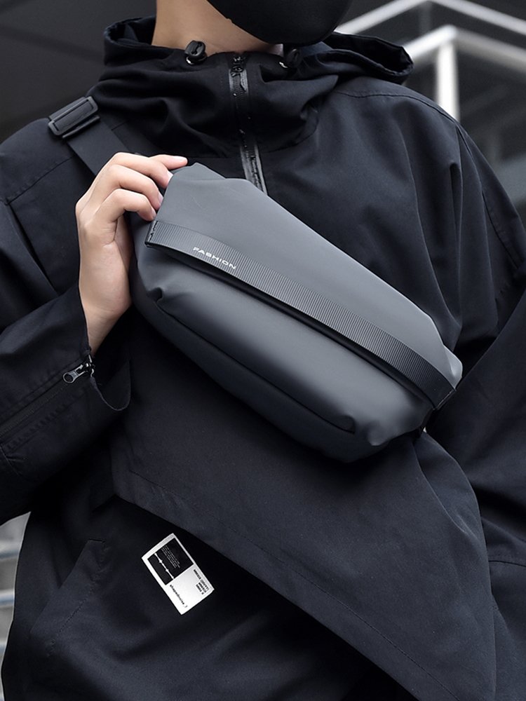 A man's chest bag, slashy roving twirl, and a man's twirl bag