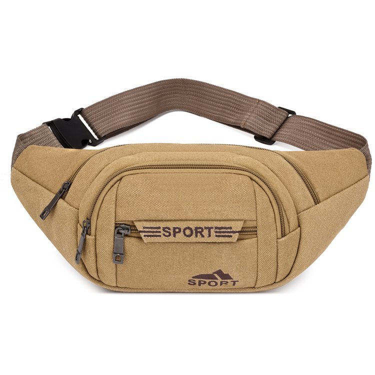 A man's large-capable canvas and a thick mobile bag with a sports cell bag and a one-shoulder slop bag