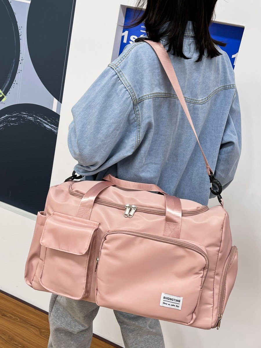 A travel bag for a woman with an extra capacity to carry a short-distance swim and gym bag for a boy