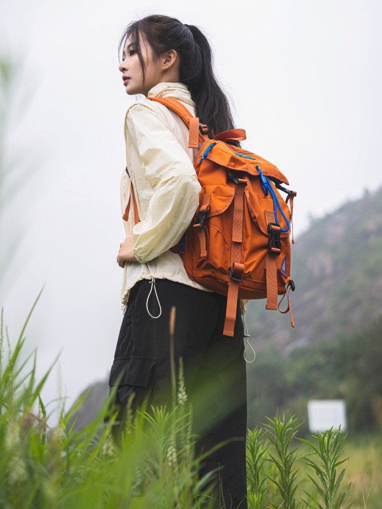 The climber girls walk outside, light-and-heavy, high-capacity travel packs, and a couple of designers