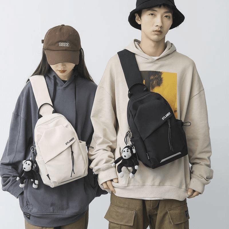 Chest bag, male slant, twig, college student commuting bag, one-shoulder bag, one-shoulder recreational day