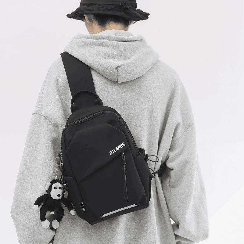 Chest bag, male slant, twig, college student commuting bag, one-shoulder bag, one-shoulder recreational day