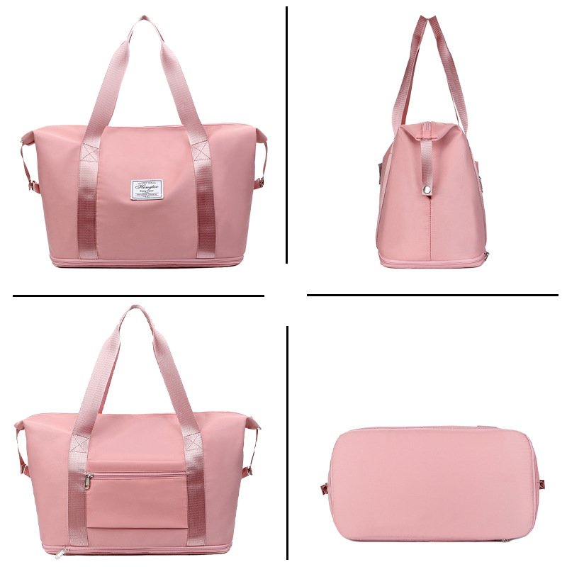 Travel kit for women with a large capacity to fold and fold one-shoulder travel kit for dry and wet water and separate yoga packs