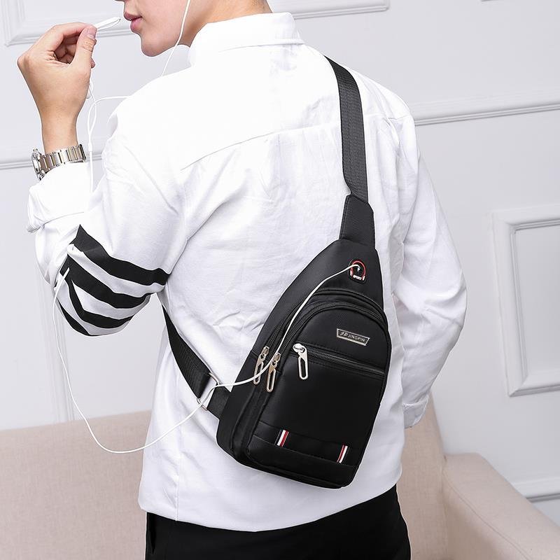 Chestbag male, one-shoulder slashed, draught-proof Oxford pre-burst twilight sports, little cross-bag male
