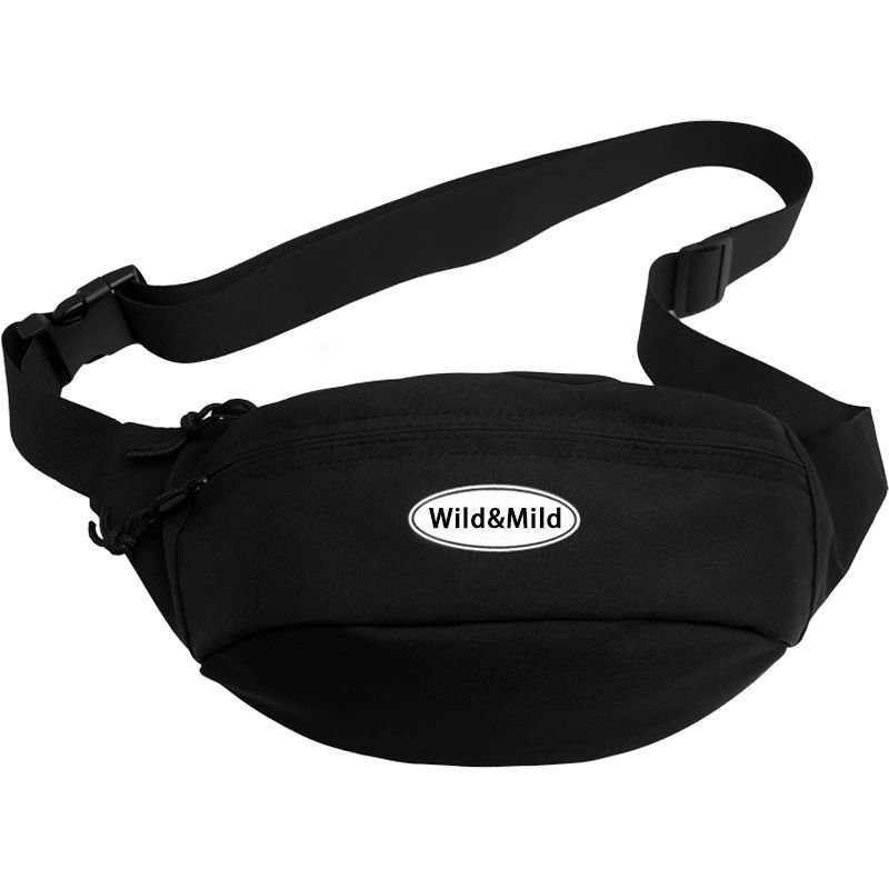 A slashy-packed man's phone rides his waist and hands on a one-shoulder backpack and a one-size-fits-all
