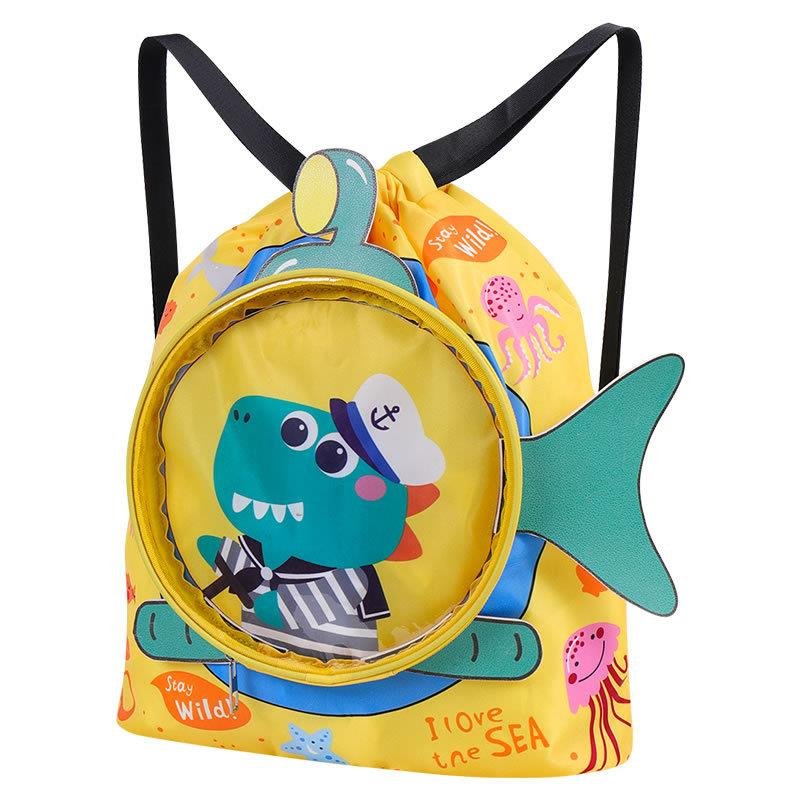 Swimming for young children with wet and dry shoulder backpacks, and outdoor waterproof bag swimming for boys and girls on the beach