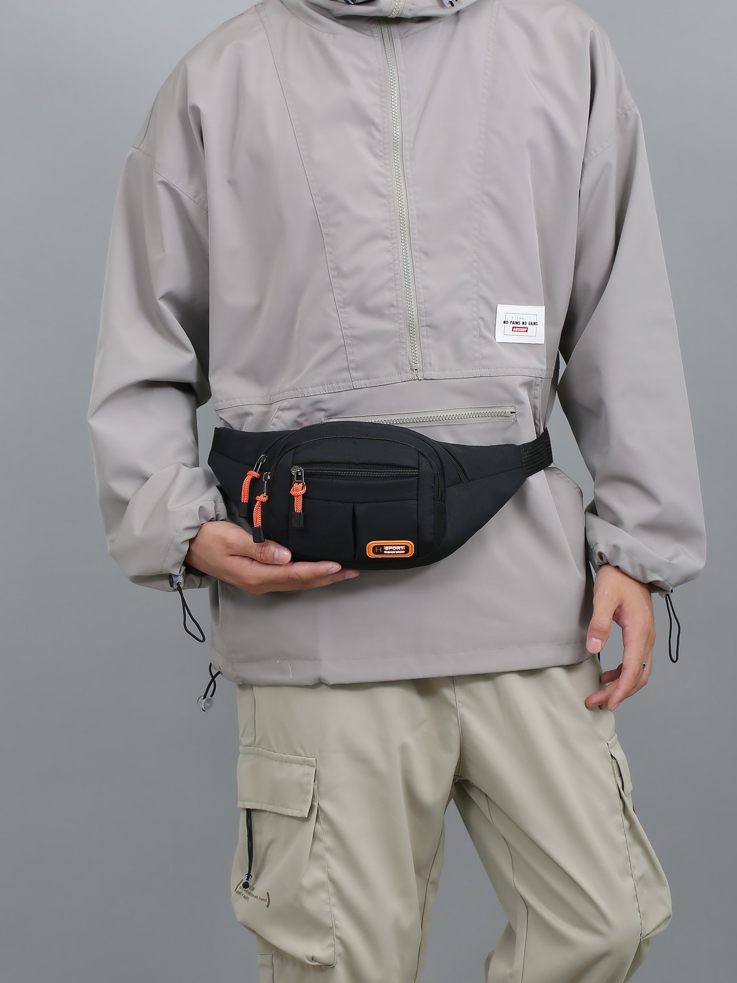 2023 High-capacity waterproof nylons, men's waistbags, outdoor recreational packs, slops