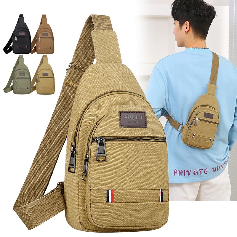 Fashion packs, shoulder bag, multi-purpose motion slant, 2022 new waist-covered canvas man's chest bag