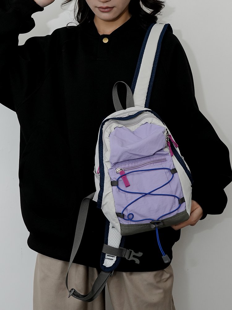 Traveling outdoors with a light shoulder bag for a climber, a backpack for a ride