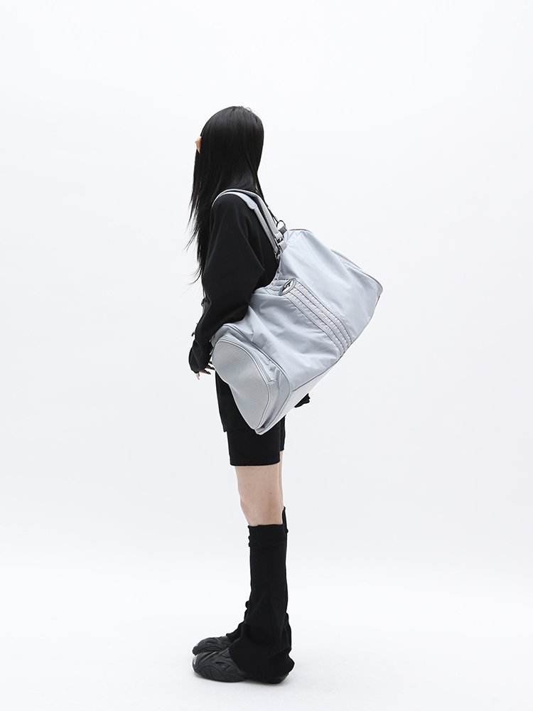 U.S.Y.Y.U.Z.YKON'S ORIGINAL DESIGN, GRAY NYLON, ONE-SHOULDER-SIZE-SIZE-SIZE, ONE-SHOULDER-SLASH-CROSS-MOTOR KIT