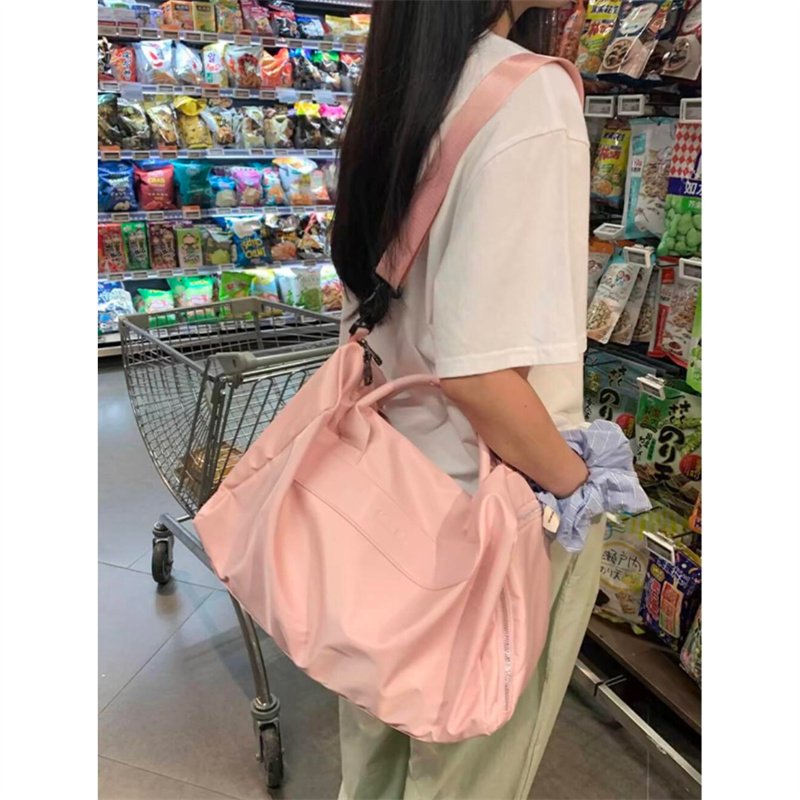 Travel bag, short-distance bag for girls, light hand-held sports bag, large capacity one-shoulder slash bag
