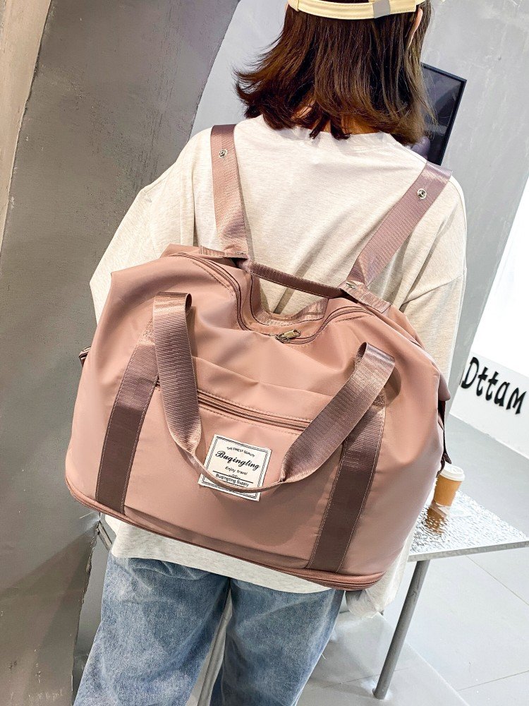 Hand-held travel packs with a large capacity and a light waiting bag for delivery, short-distance bag bags, double shoulder folding waterproof sports