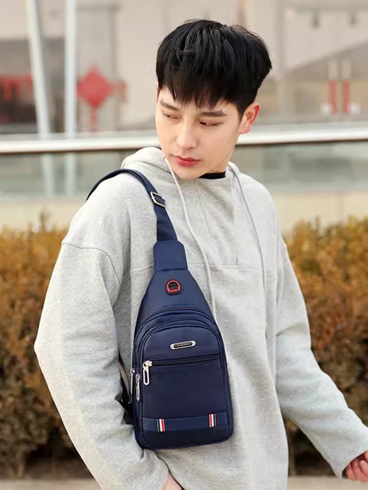 Chestbag male, one-shoulder slant, waterproof, recreational backpack, large-capacity multi-purpose male mobile