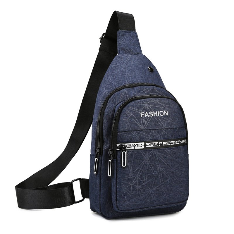 Chestbag male, one-shoulder slashed, draught-proof Oxford pre-burst twilight sports, little cross-bag male