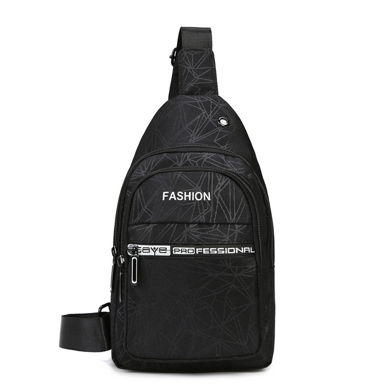 Chestbag male, one-shoulder slashed, draught-proof Oxford pre-burst twilight sports, little cross-bag male