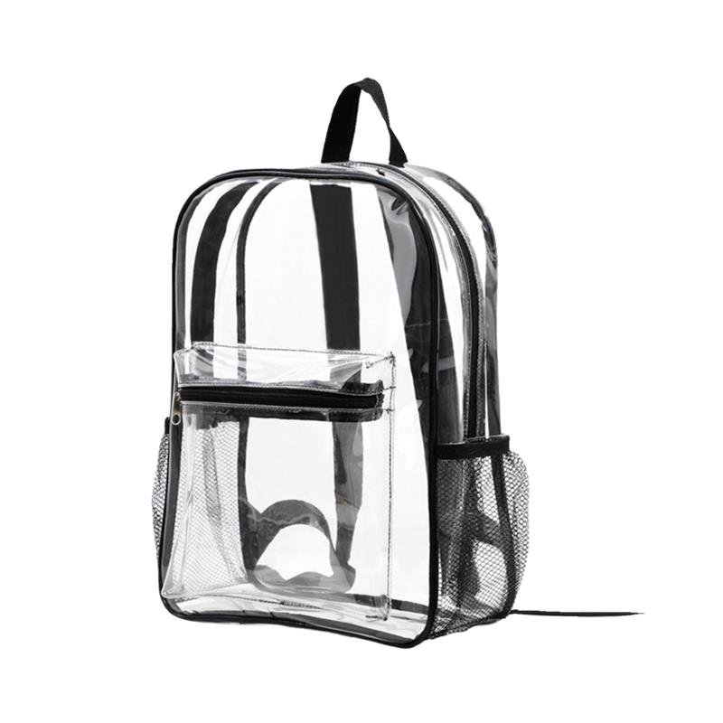 TRANSPARENT DOUBLE-SHOULDERED HAN-SIZE STUDENT PACKS, FASHION FASHION FASHION PVC WATERPROOF BAG