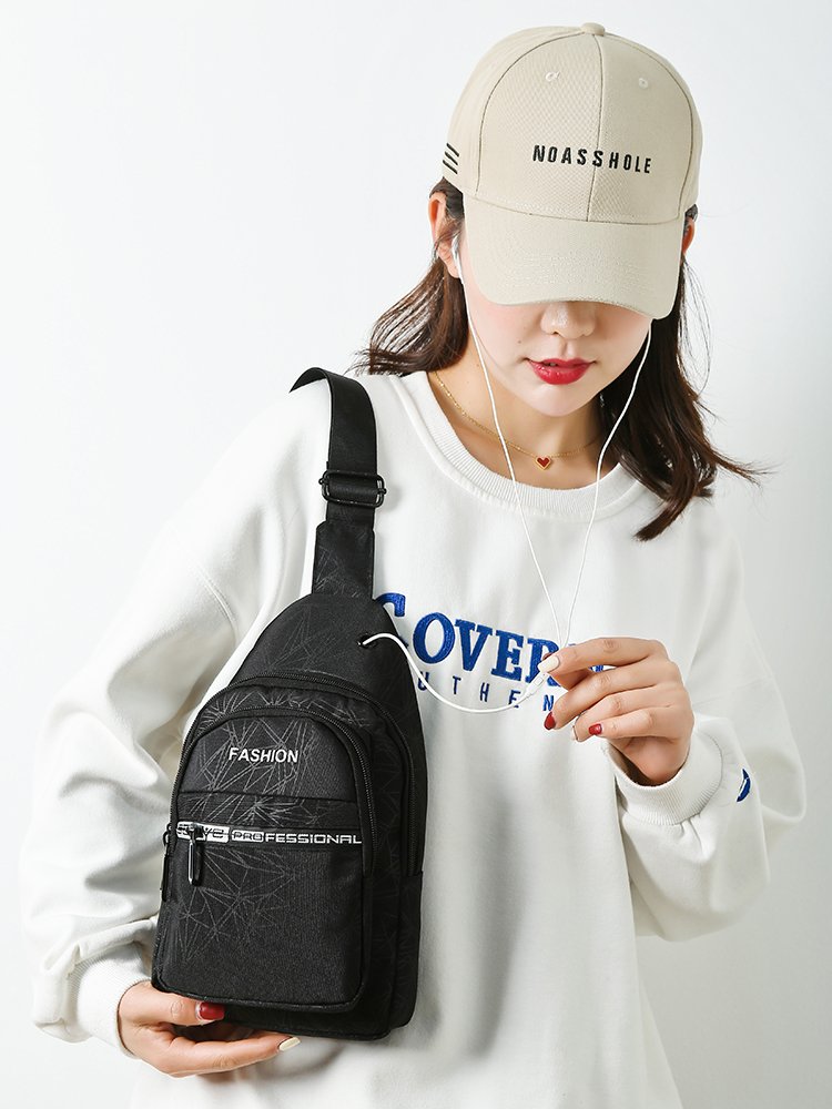 One-shoulder traveler, male and female