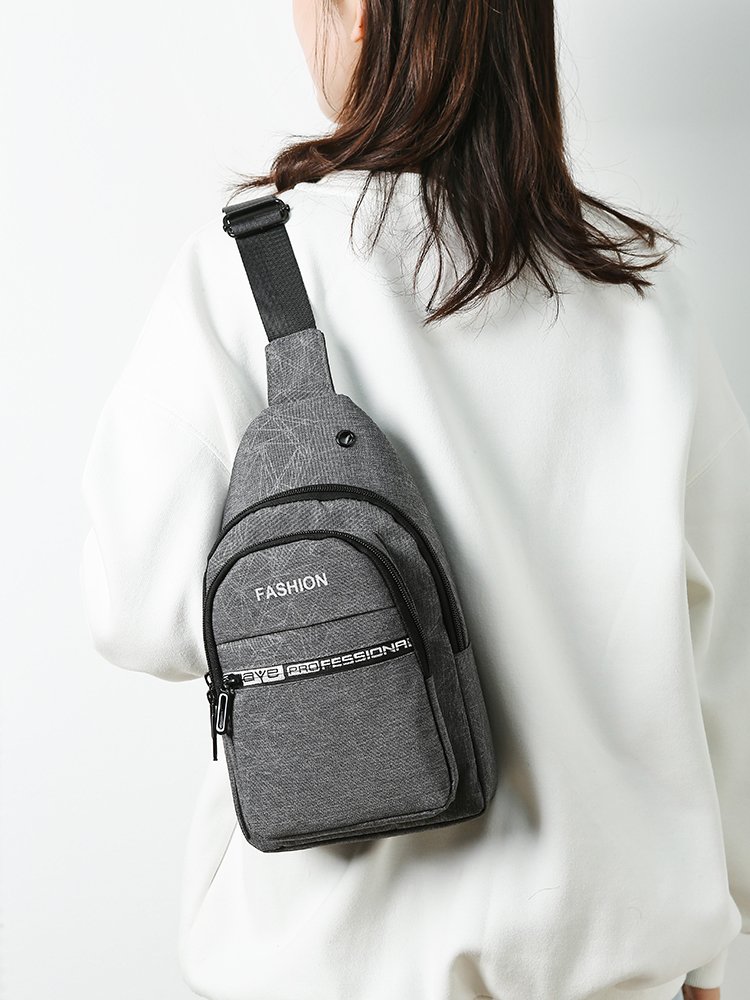 One-shoulder traveler, male and female